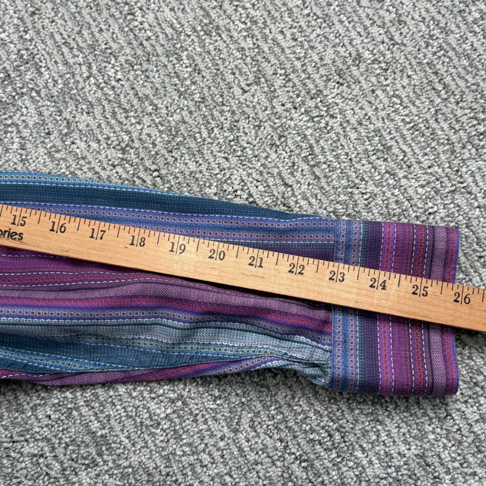 Robert Graham Button Down Mens Large Purple Striped Tailored Fit Floral Cuffs - Picture 9 of 9